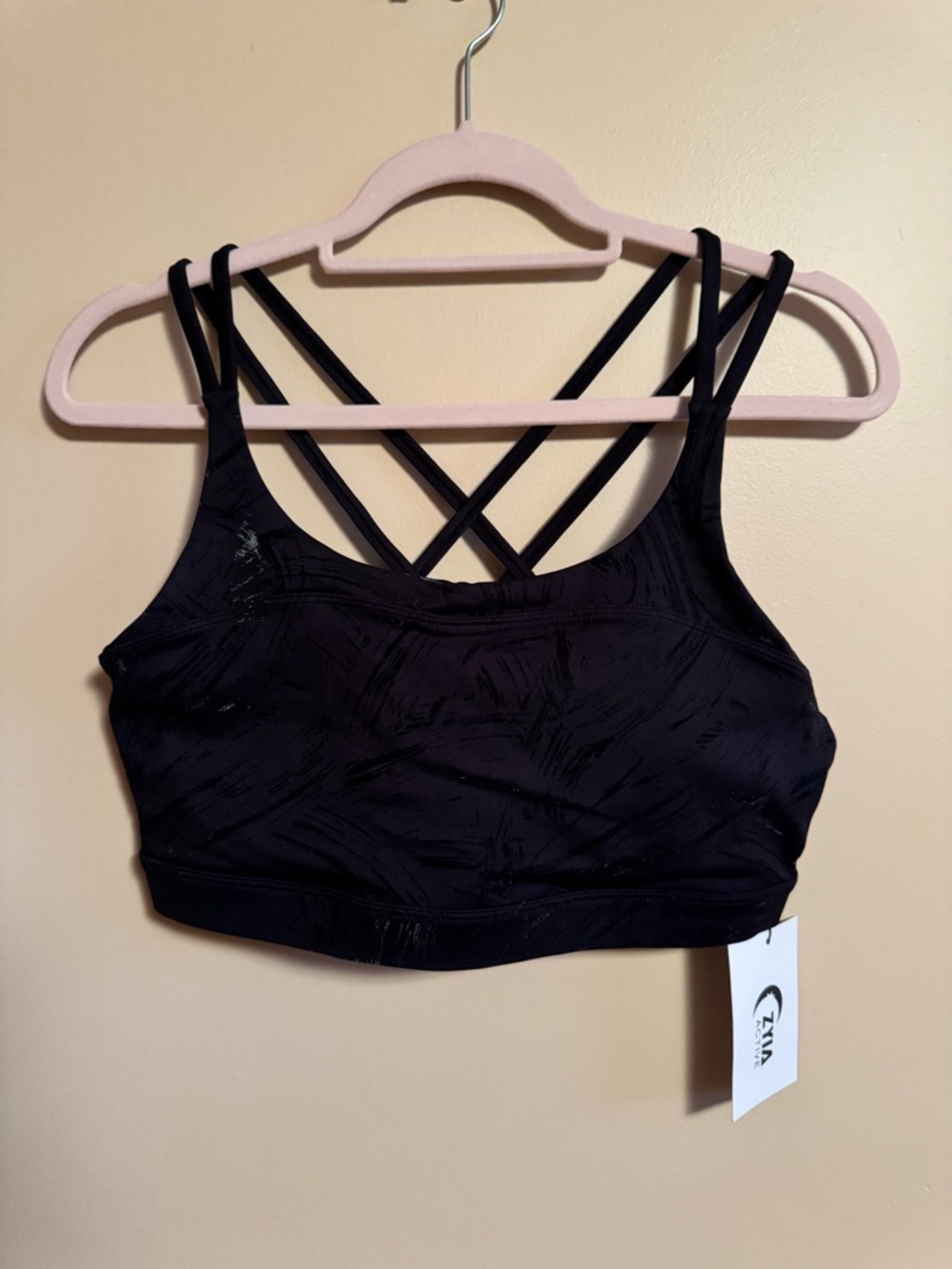 ZYIA Black Double-Crisscross Sports Bralette